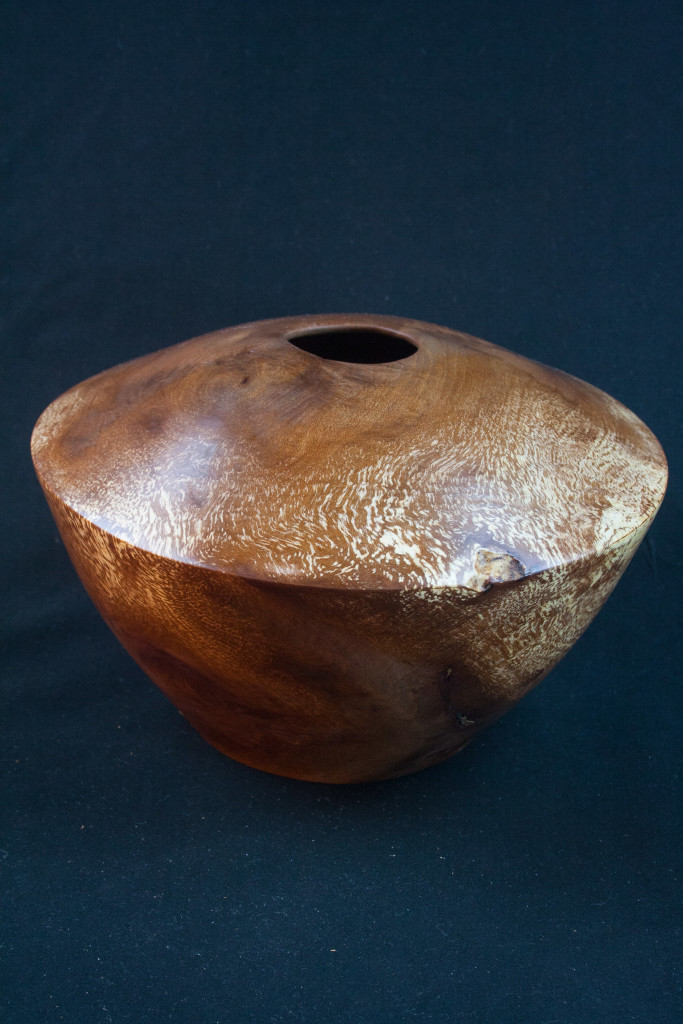 142A Spalted Madrone Burl Distorted Hollow Form 8 x 5.......$185....Currently on display at "Art and Gardener Gallery" in Jacksonville Oregon.....SOLD