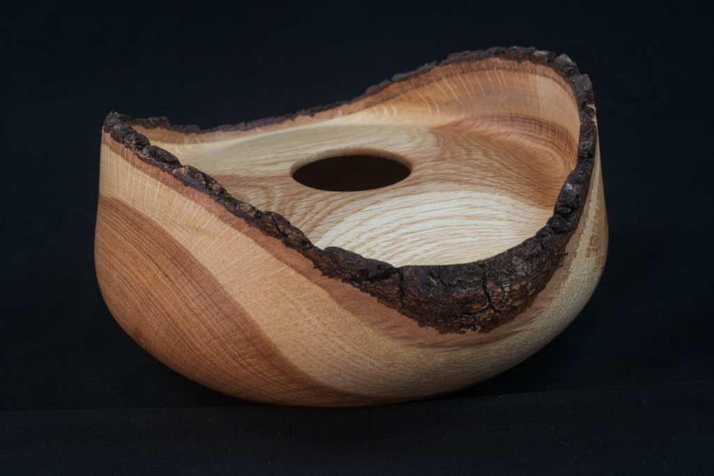 24A Red Oak Natural Edge Hollow Form 11 x 6 .............. $198