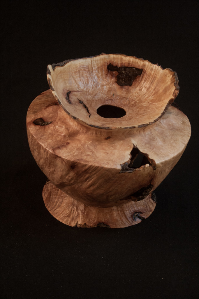 164A-Madrone-burl-hollow-form-distorted-natural-edge-7.5-x-7.....$395